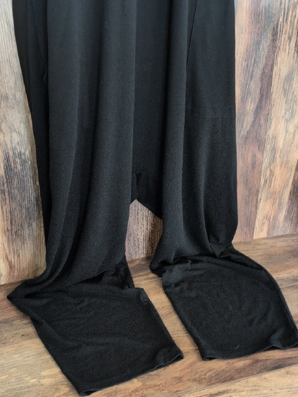 Black Spaghetti Strap Tank Top Crop Capri Jumpsuit S Q240 - Picture 3 of 7